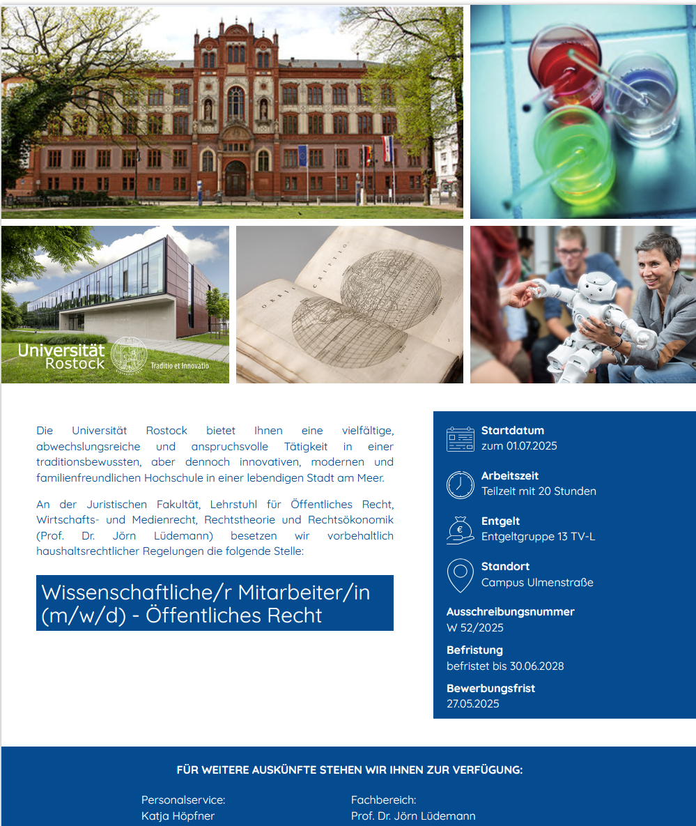 Prof. Dr. Jörn Lüdemann - Juristische Fakultät - Universität Rostock